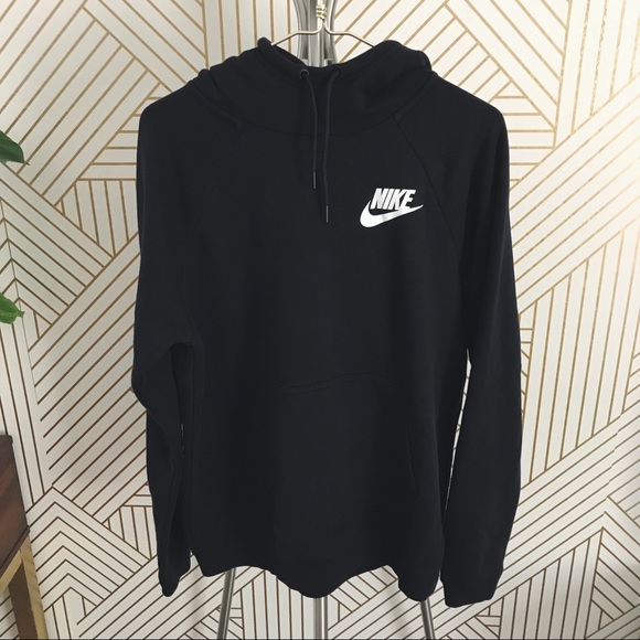 Nike Black Fleece Funnel Neck Hoodie - Picture 6 of 7